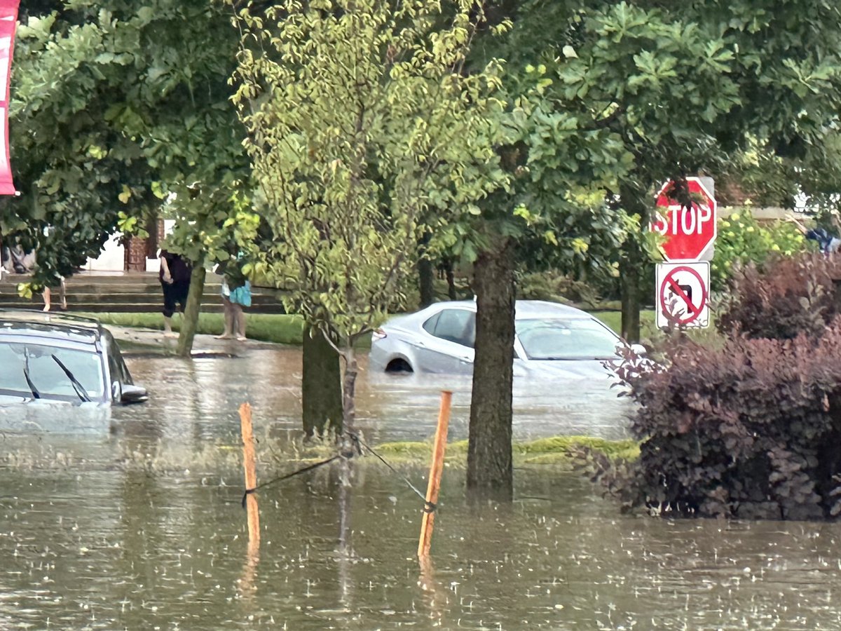 Several cars and drivers were stuck in the flooded area on S Wayne Avenue. Some residents say Radnor Township just finished a project to prevent the flooding from happening and wished there was a better outcome. Here are some photos from this morning when several cars were stuck on S Wayne Avenue. nnThe fire chief says they had to remove 5 people from their vehicles