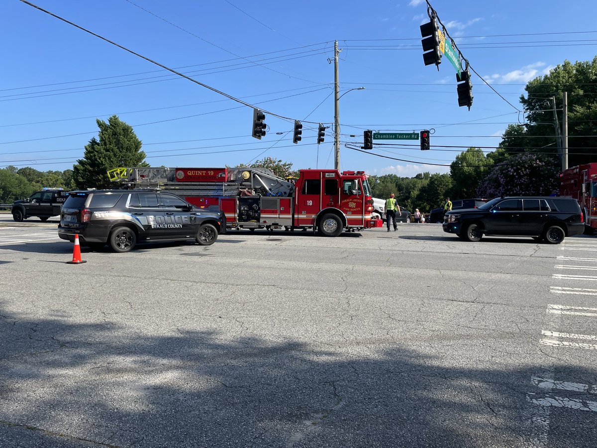 At least one person is dead after a multi vehicle crash on Chamblee Tucker Rd and Stantondale Drive. The medical examiner is here on scene. Chamblee Tucker Rd is shut down in both directions