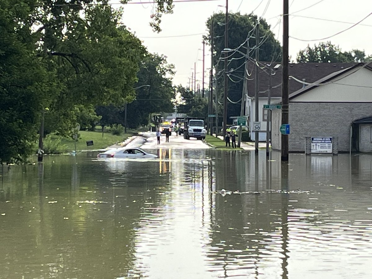 Water main break has flooded streets and cars in northeasteast side neighborhood This is 25th and Rural