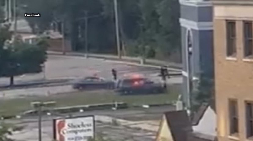 Video from a police pursuit, ending with the suspect's death.nThe chase started in Niles, MI and ended in South Bend, IN a multi-jurisdictional response.  shots fired as police run across the McDonalds parking lot.