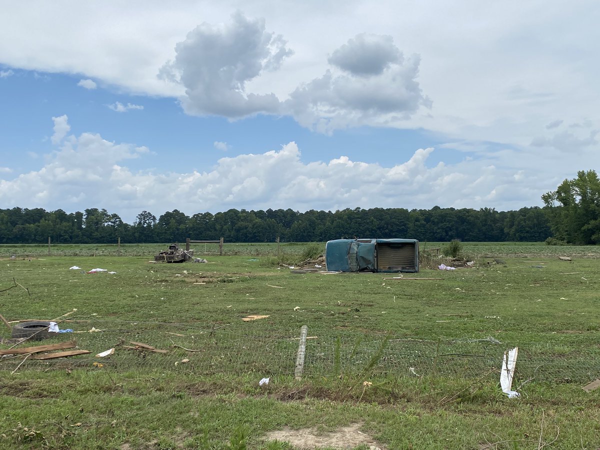 Images off the last road closed just outside Rocky Mount today. A EF3 tornado touched down here in central NC on Wed. afternoon