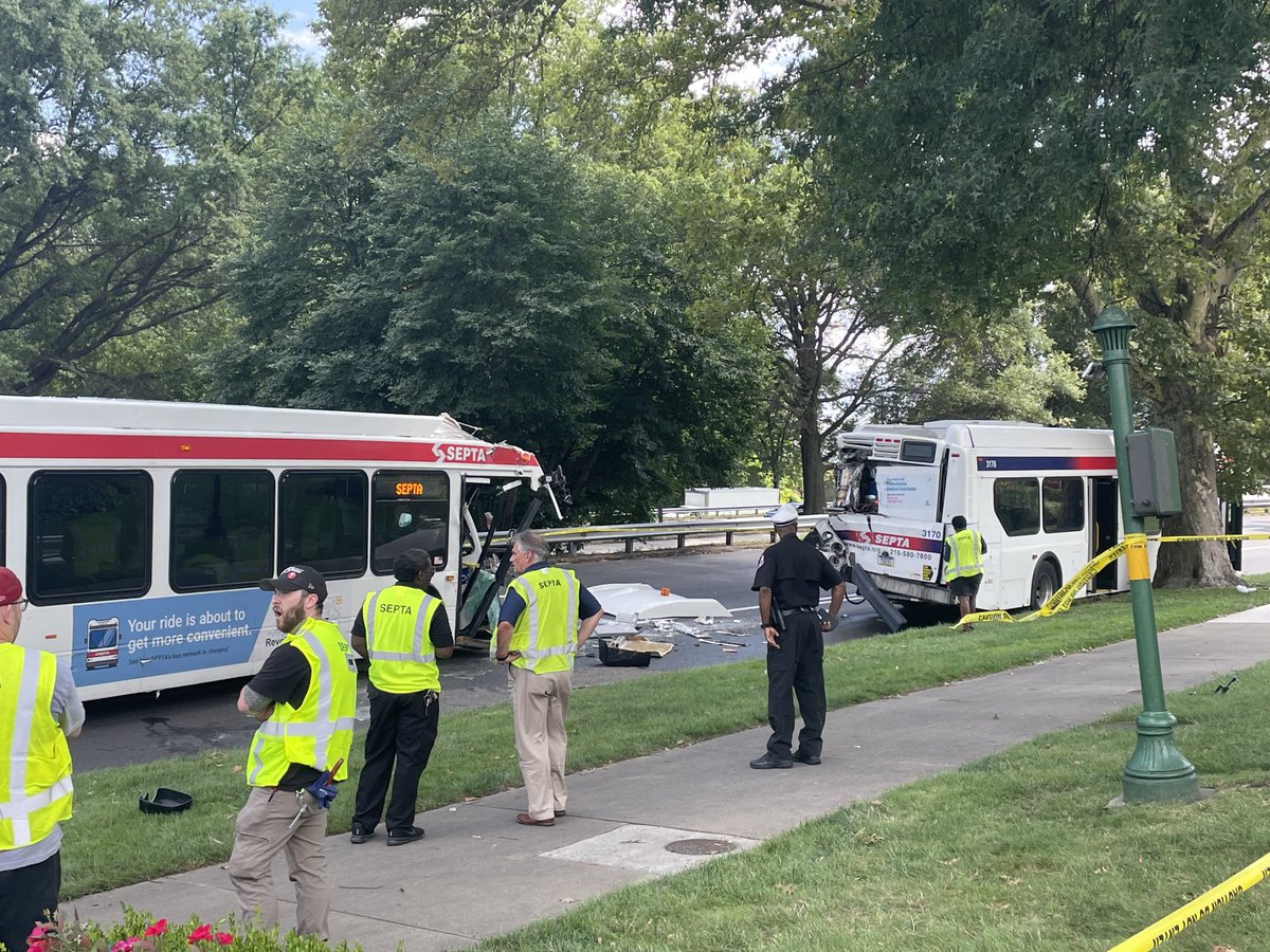 This is now fatal. A 72-year-old passenger died.Just got off the phone with ⁦@SEPTANews⁩ they tell 20 people were injured in this bus crash. The driver of the bus on the left was in bad shape