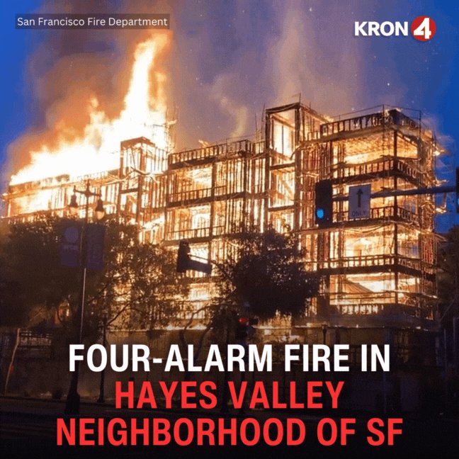 Five buildings have been affected and eight people displaced after a four-alarm fire in San Francisco's Hayes Valley neighborhood.