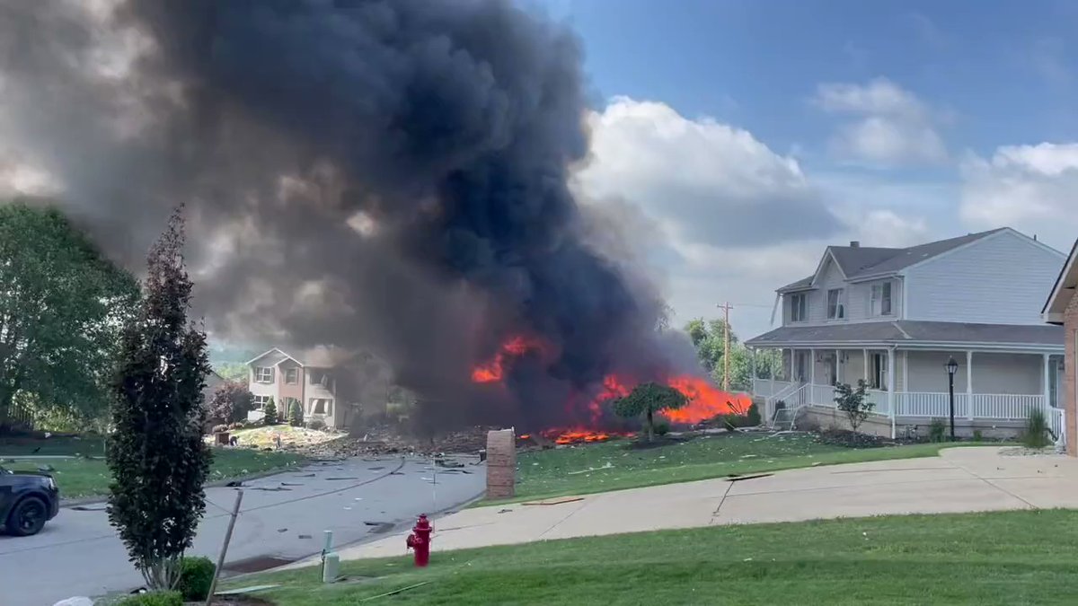 Another Video- House exploded in Plum, Pennsylvania, Ring camera footage shows. 4 people have died, 1 person is still unaccounted for, per Plum Boro officials.