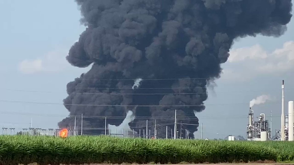 Massive fire burning at the Marathon Plant in Garyville. Marathon Petroleum personnel and local emergency responders are currently responding to a naphtha release and fire at a storage tank at the company's Louisiana, refinery