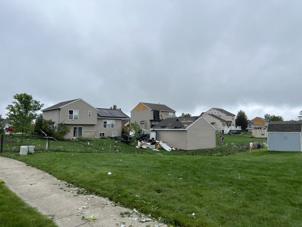 This neighborhood near Pine Island Elementary in Comstock Park sustained the worst damage. The homeowner told  their home will likely need to be demolished.
