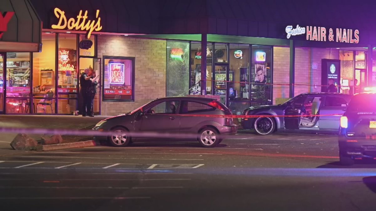 A person was found dead in a shooting in a Gresham shopping center parking lot last night