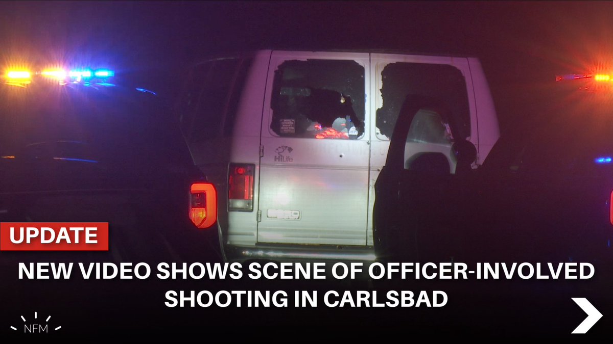 New video from scene of officer-involved shooting shows van with back windows blown out on residential Carlsbad street