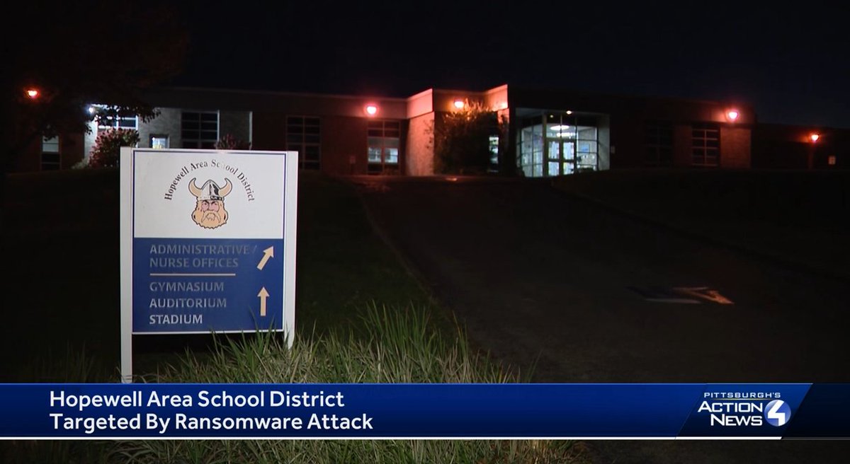 The Hopewell Area School District in Beaver County says their network was disrupted because of a sophisticated ransomware attack.  The district says they were targeted by unknown criminals. Still looking to see if any data was accessed