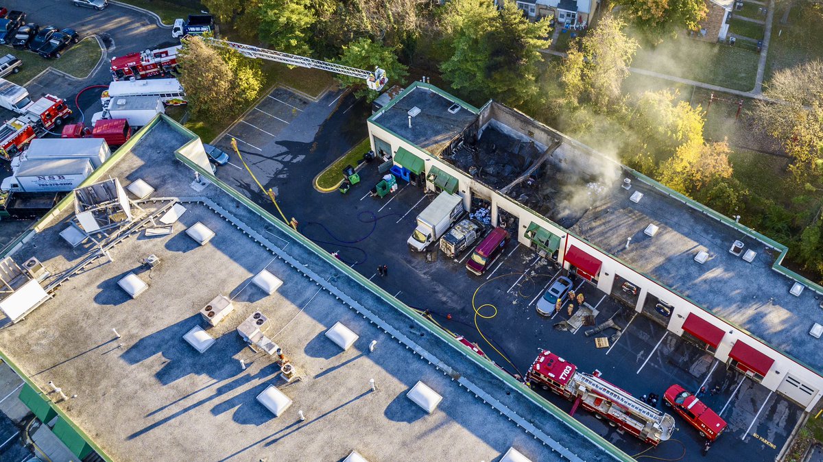 @MontgomeryCoMD (~515a) Lofstrand Lane, commercial building fire, fire is under control, @mcfrs FFs encountered significant fire upon arrivalAerial photos/video of Rockville building fire at 687 Lofstrand Ln