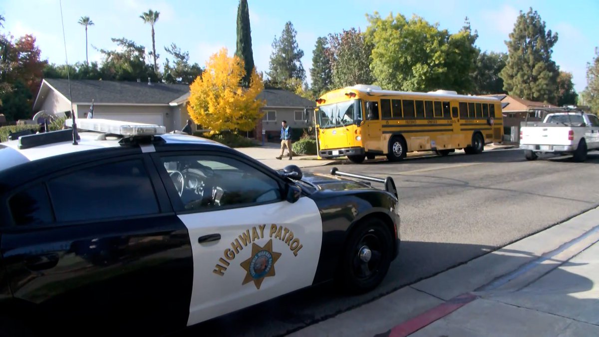 A Fresno Unified School bus driver was shot at by a student with an airsoft gun Tuesday morning, according to the Fresno County Sheriff's Office