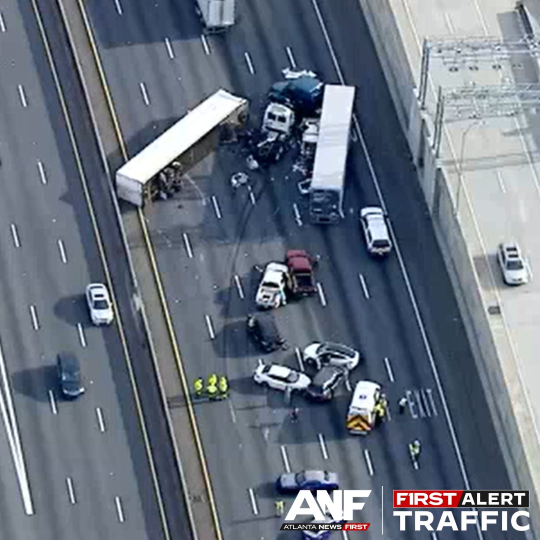 A multi-vehicle crash has shut down all lanes on I-75 South in Cobb County. Officials not expecting this busy road to clear