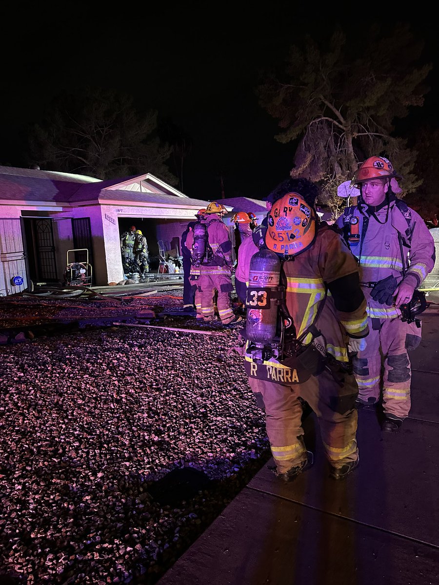 Firefighters have extinguished a fast moving garage fire this morning near the area of 35th Av and Cactus-The homeowner was able to escape   firefighters were able to prevent the fire from spreading further into the home. Fire investigators on scene, cause has not been determined