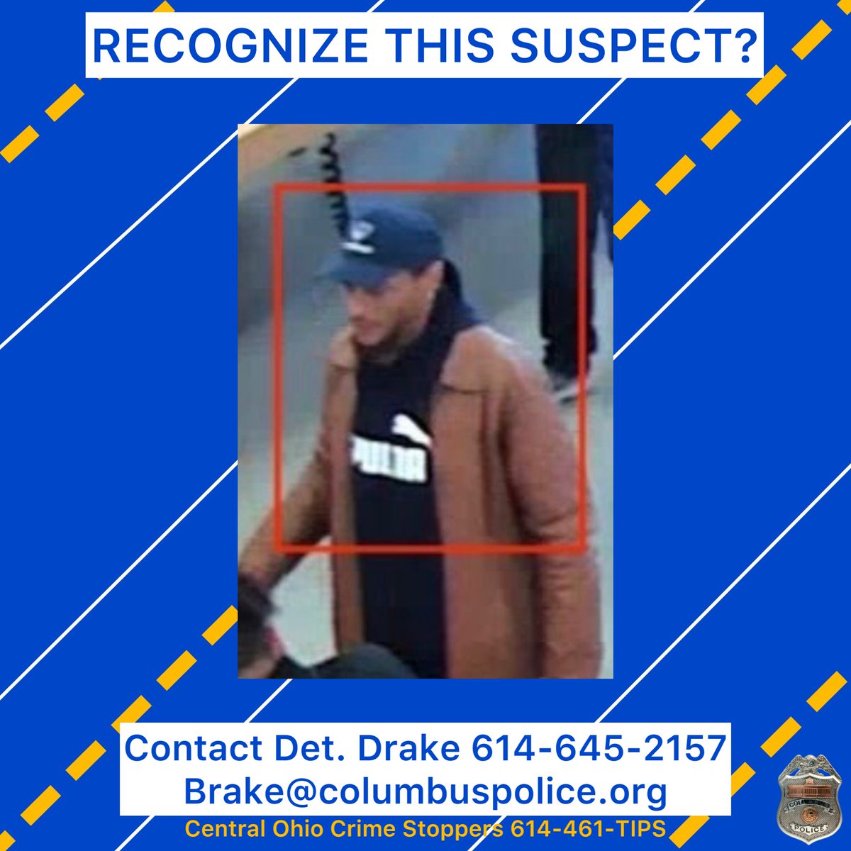 this suspect used a stolen credit card to purchase two electronic devices at a business in the 3800 block of Townsfair Way.Anyone with information regarding this incident is asked to contact Det.