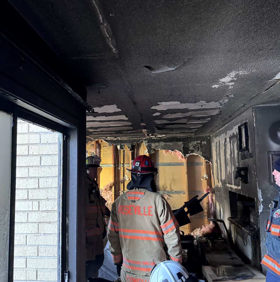 Roseville firefighters responded to a fire at a townhouse on the 2700 block of Asbury where two adults were transported to the hospital for smoke inhalation.