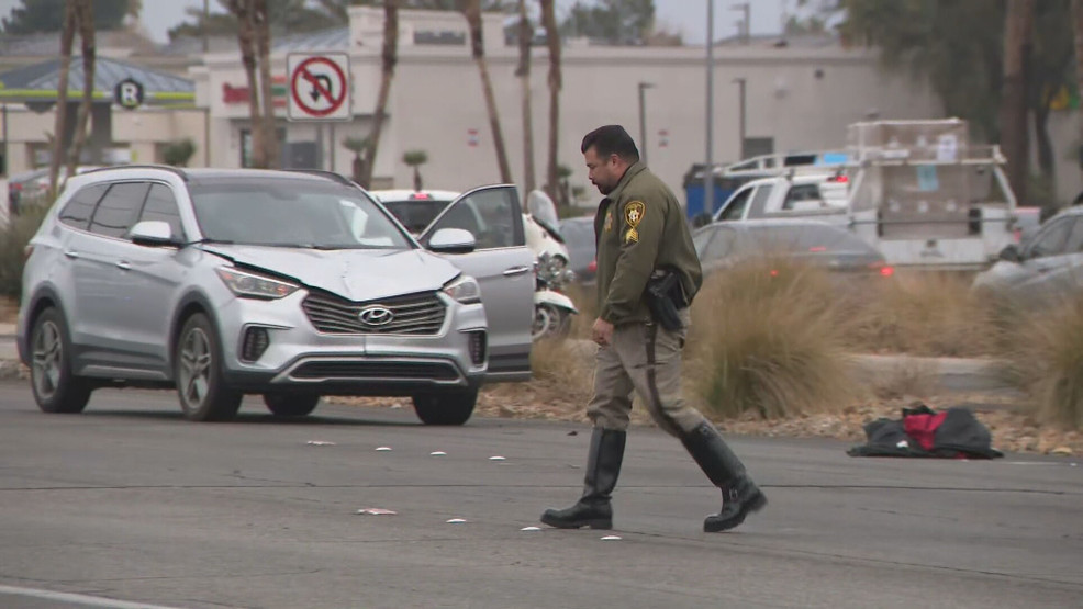 Las Vegas police say a pedestrian critically injured in a crash last week died from his injuries