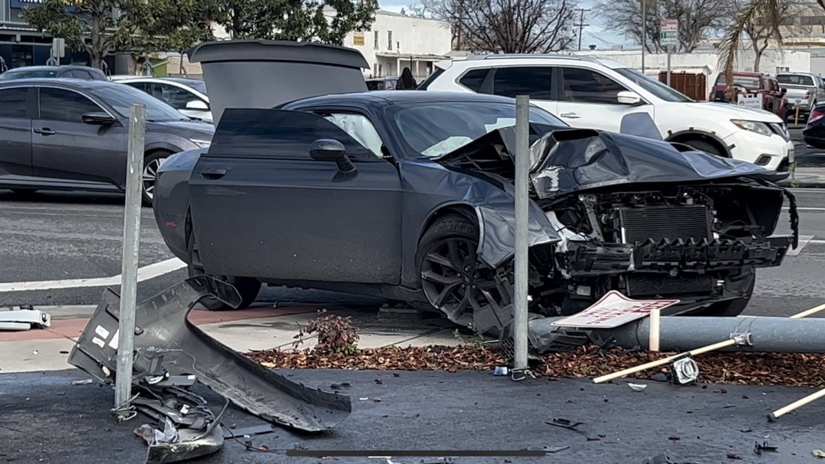 One adult and a juvenile were arrested after leading sheriff's officers in a vehicle pursuit that ended in a collision in downtown Bakersfield