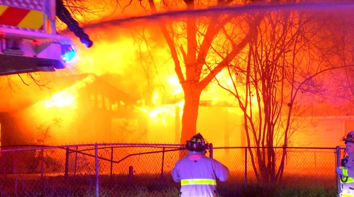 One Southwest Side home is destroyed and another severely damaged after a massive fire late Tuesday night