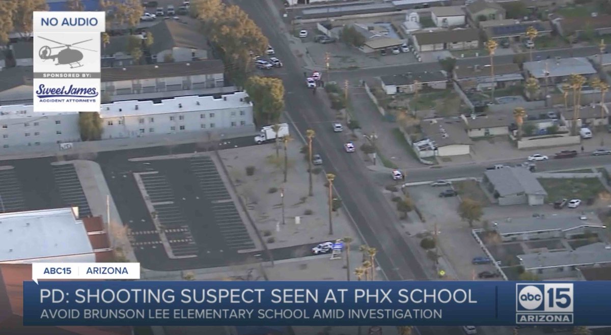 Police say a shooting suspect was seen running into Brunson Lee Elementary School.