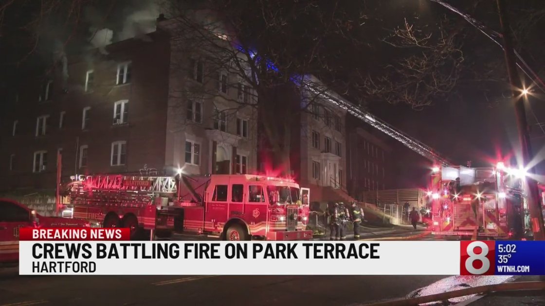 Eighteen people were displaced after a second-alarm fire Tuesday morning in Hartford