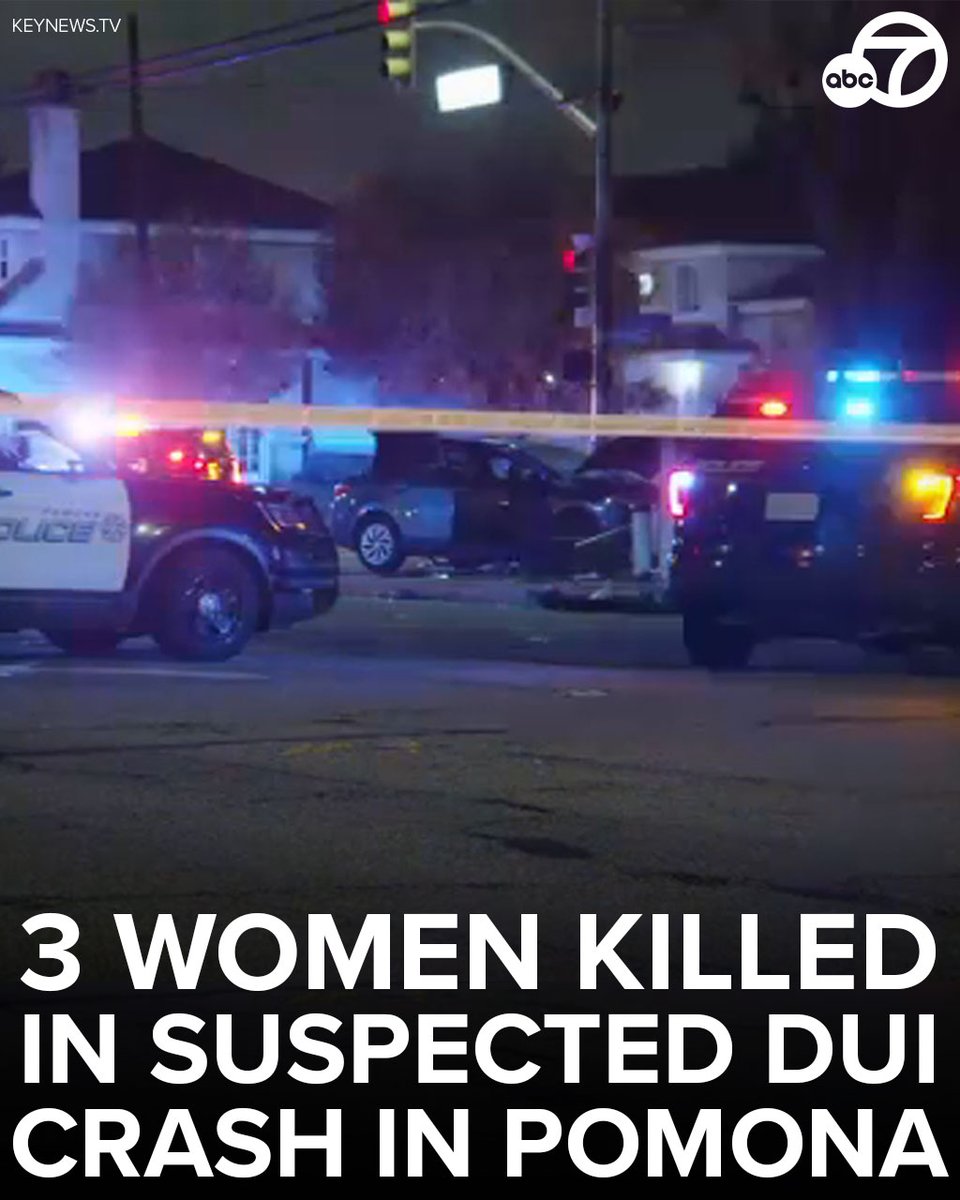 An investigation is underway after three women were killed in a violent crash in Pomona. A man has been arrested on suspicion of driving under the influence