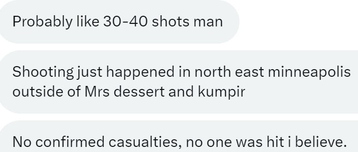 NE Minneapolis - About 1:35 a.m., report of people flashing guns and report of shots fired (on dispatch).Near 22nd and University Ave NE Also received this messageSuspects described as black males