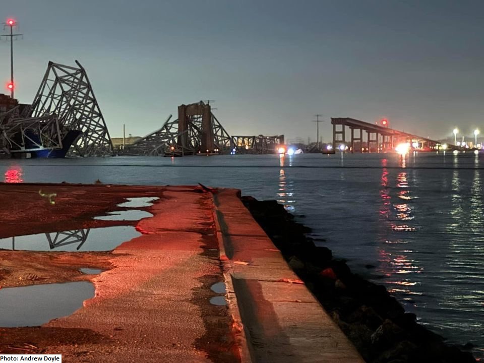 Up to 20 construction workers on Baltimore bridge when it collapsed, according to fire crews.