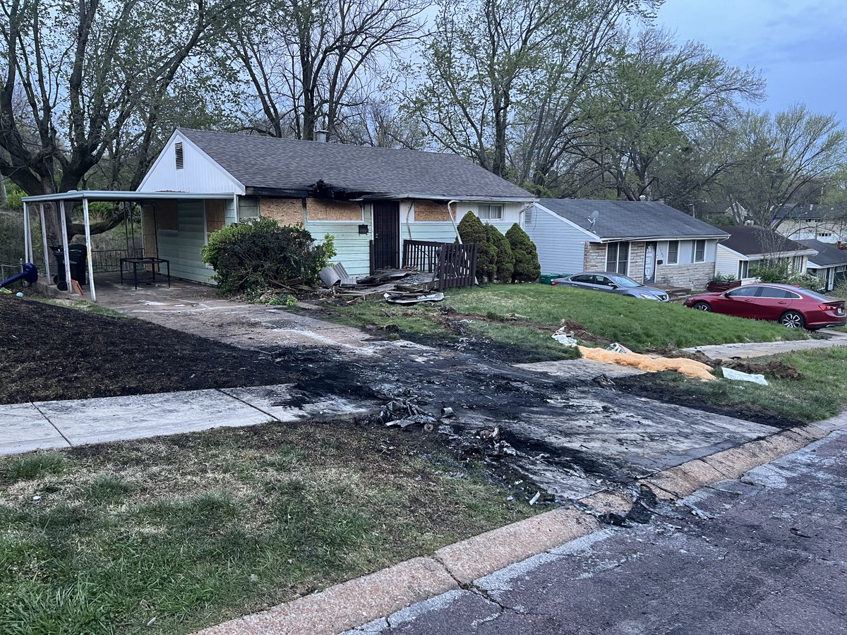 Home on Ellington Dr. near Bermuda Dr. in Normandy. Home sustaining significant damage after school bus catches fire then crashes into home. Fortunately no serious injuries reported. Bus was from Lift for Life Academy- no kids on board/driver jumped off bus