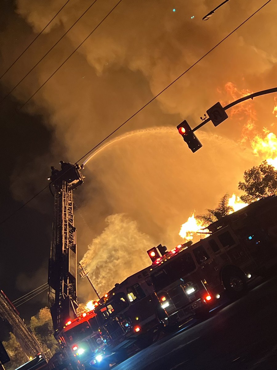 pallet warehouse fire happening in community of Banta in San Joaquin County, near Tracy. Fire crews battling flames.