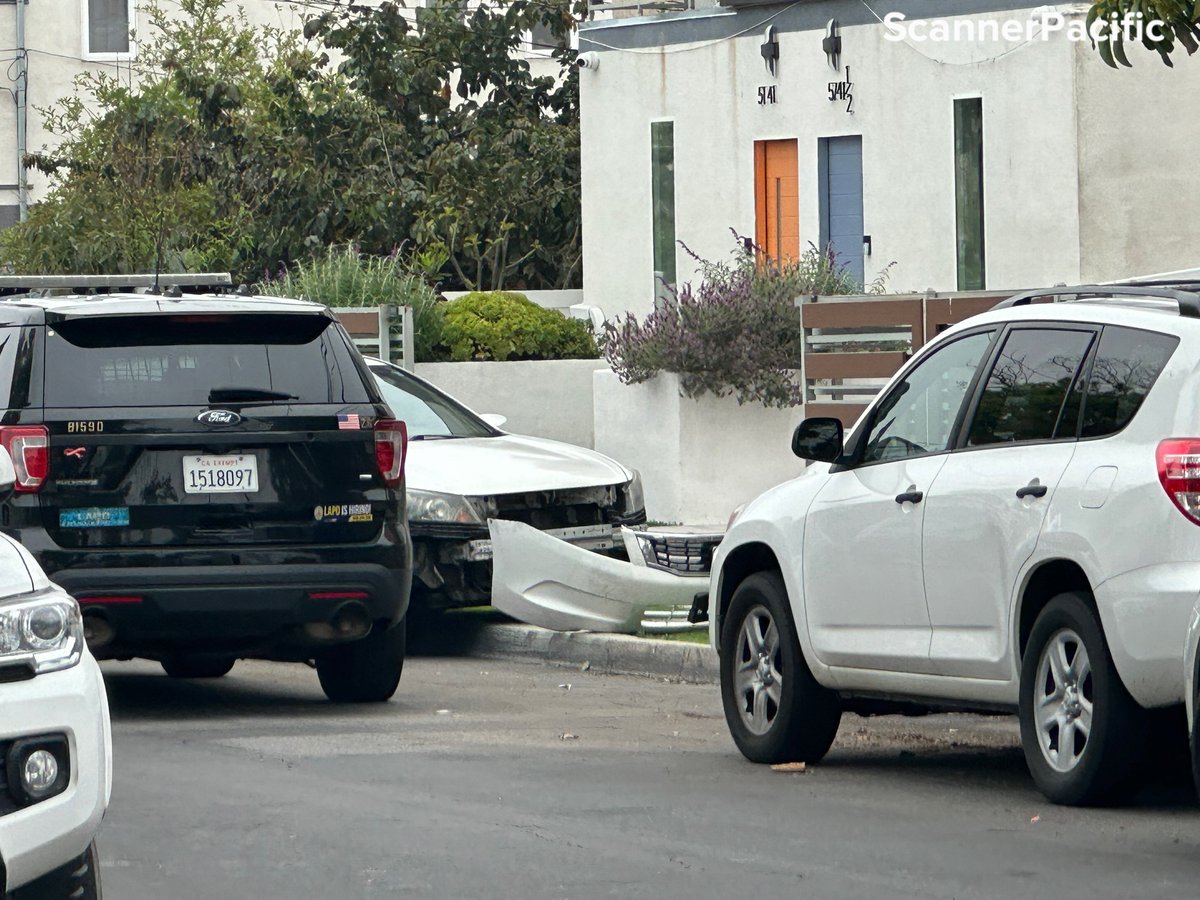 LAPD investigating a vehicle collision at 5701 Fulcher Ave in North Hollywood