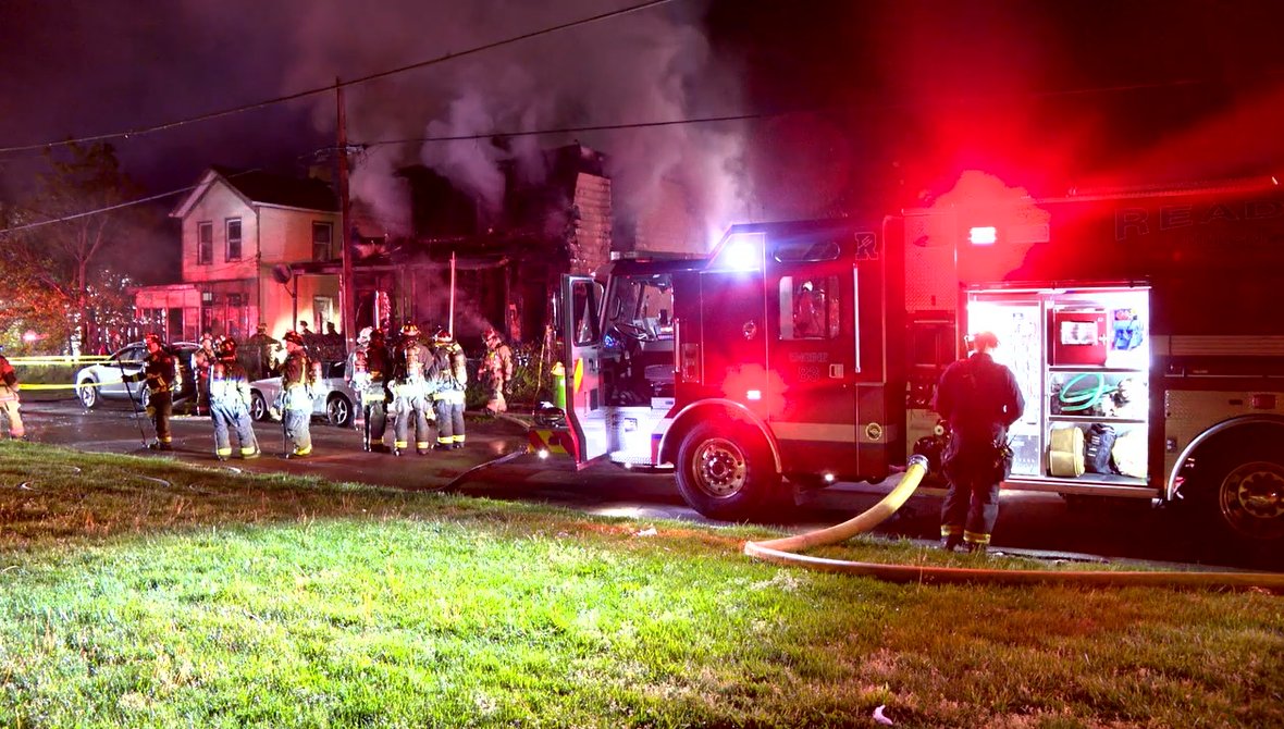 Two people were hospitalized after a fire engulfed a duplex in Lockland.