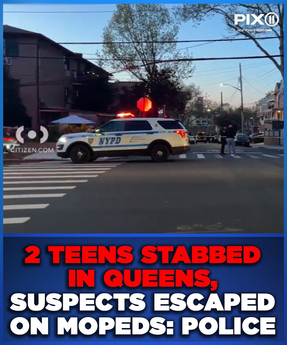 A 16-year-old and an 18-year-old were stabbed in Queens, according to police. The suspects took off on mopeds after the stabbing