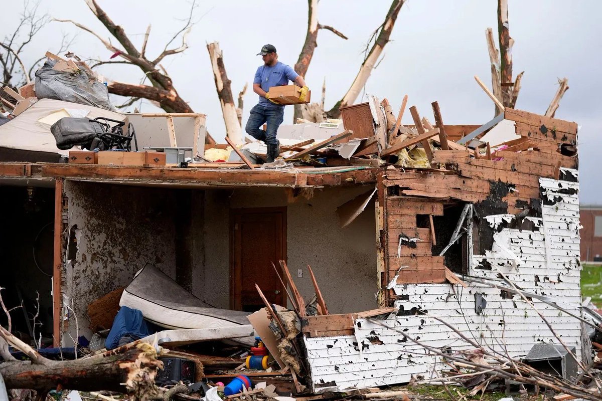 Iowa tornado kills multiple people as severe storms rip through Midwest destroying homes, twisting wind turbines to the ground and splintering trees in a storm system that tore through the Midwest.