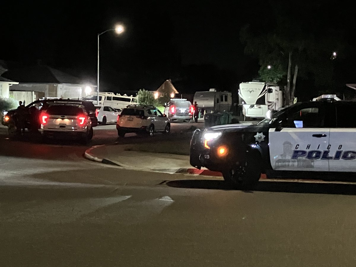 Police officers surrounded a home on Jetta Court in Chico early Monday arresting three suspects linked to a stolen car