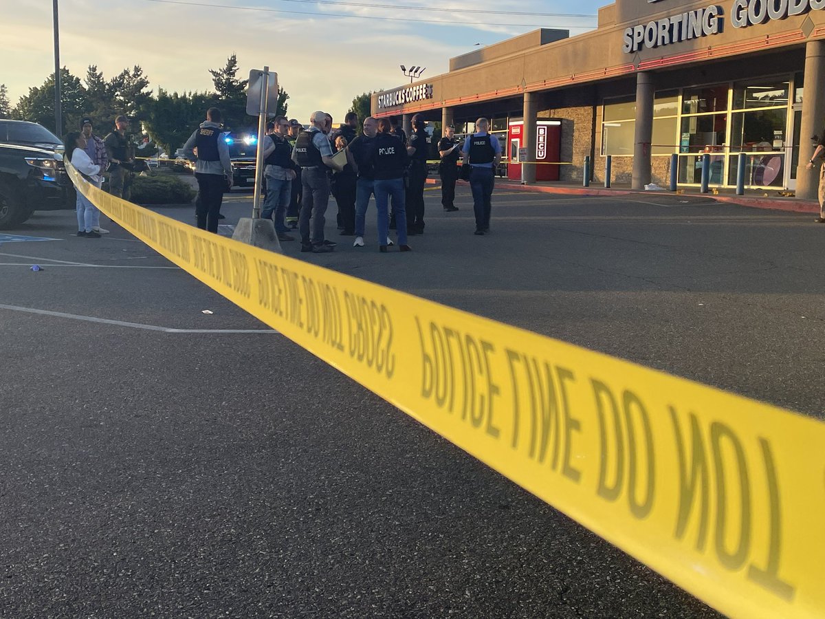 Renton police on scene of a fatal shooting.This is just outside Big 5 Sporting Goods in the Renton Village Shopping Center off S. Grady Way. One person detained.