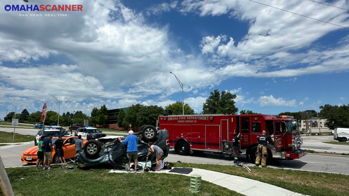 Omaha Fire and Omaha Police were called to Westwood Lane and W Center Road for a multiple vehicle crash with one car flipped. No one was found to be pinned