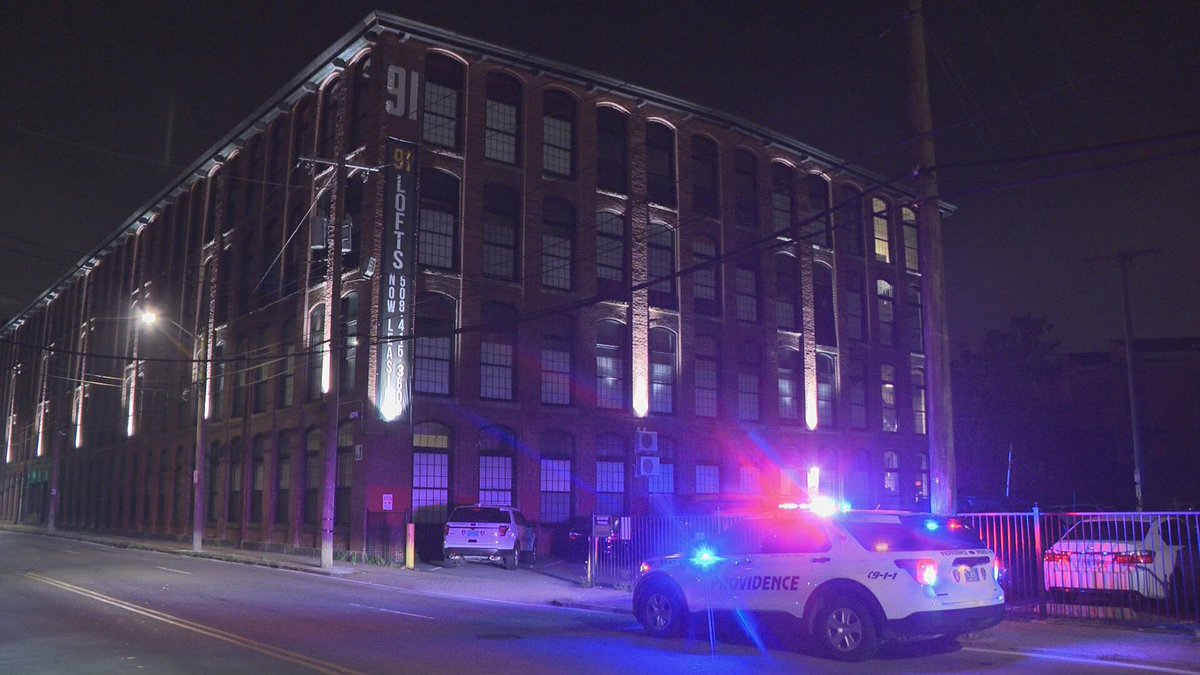 A large police presence on Hartford Ave in  Providence.