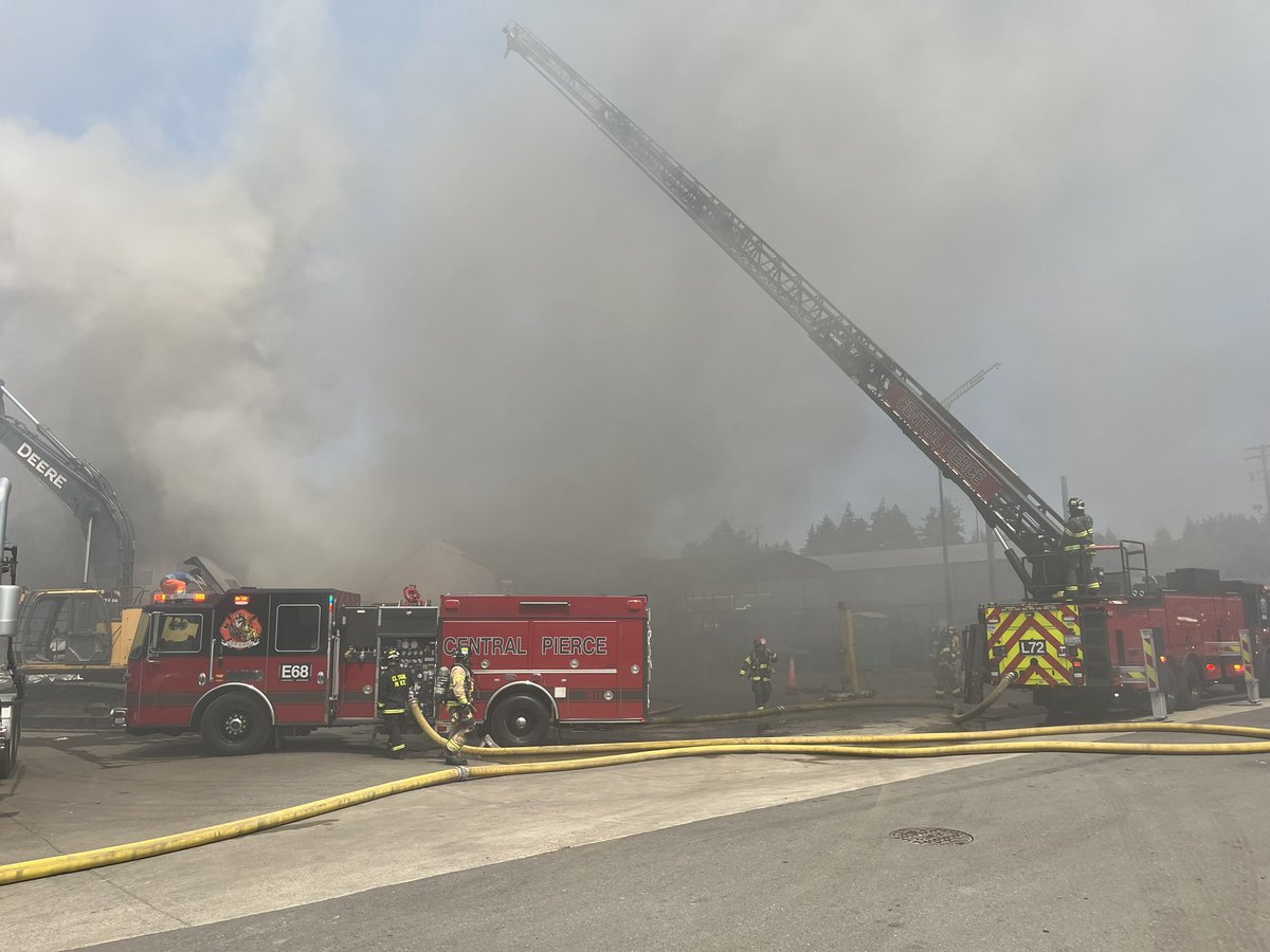 Crews battling large debris pile at recycling plant at the 5300 block of Canyon Rd. Avoid the area as smoke and apparatus partially blocking Canyon. No injuries and cause unknown