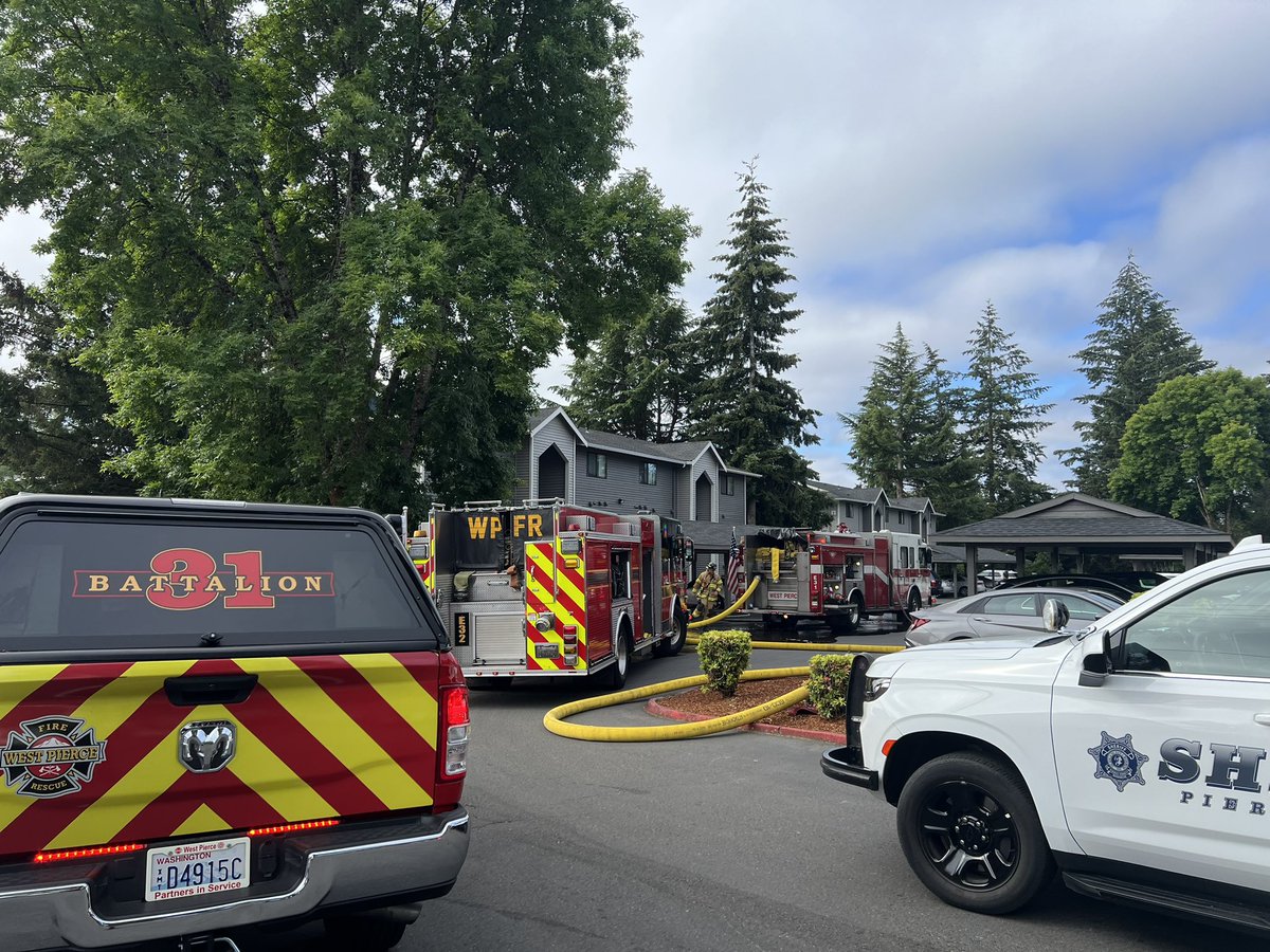 Crews are on scene of an apartment fire at the 6200 block of 70th Ave Ct W in University Place. The fire was contained to one unit and there were no injuries. The cause is under investigation