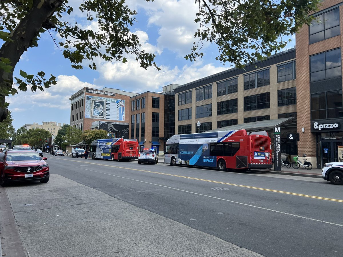 SHOOTING INVESTIGATION with @MetroTransitPD on scene. Severity of injuries unknown. Near 13th and U St.  N.W.Large police presence at U Street @wmata station. About 10 policemen and more coming