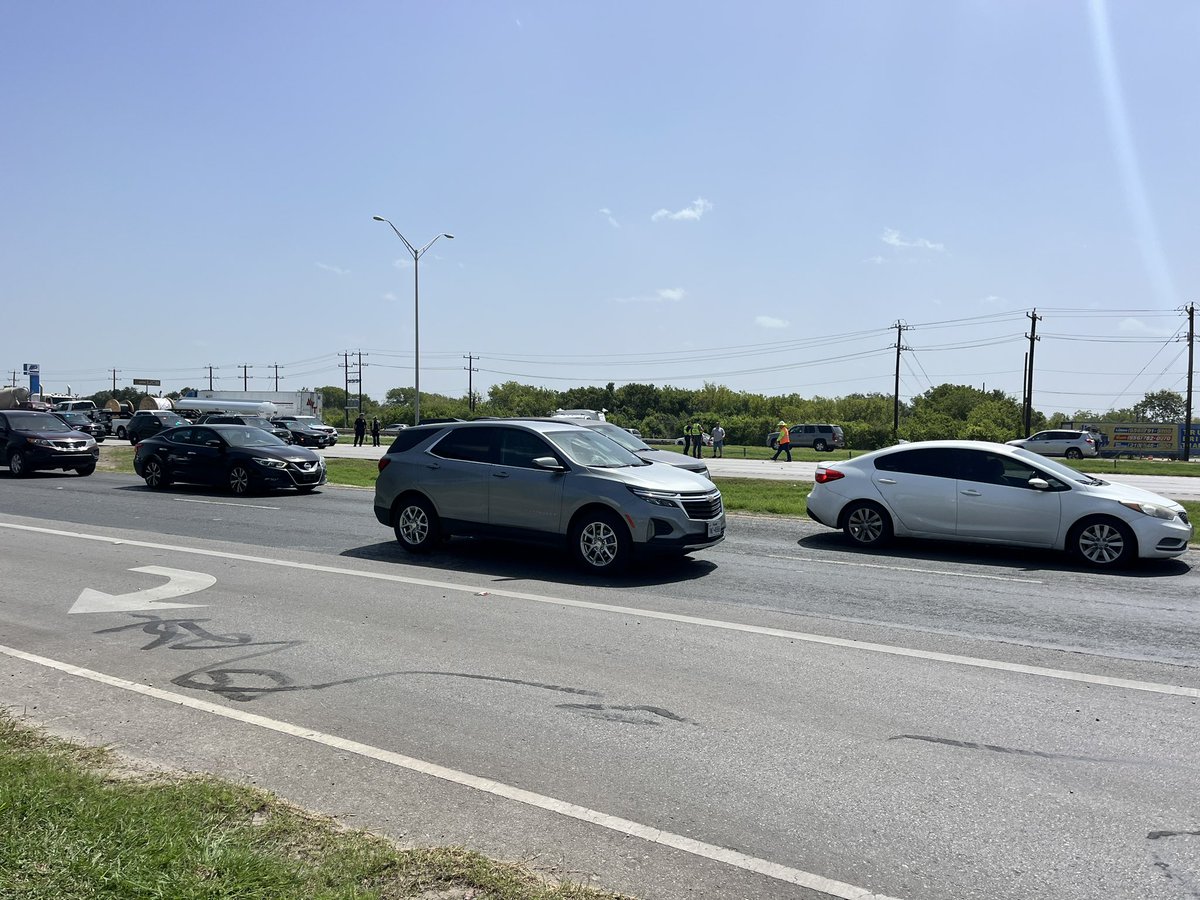 SA PD says that a vehicle lost its load traveling south on 410. When the man was trying to retrieve a trash can an 18 wheeler stopped. A second 18 wheeler trying to avoid the stopped truck hit the victim killing him . SaPd investigating