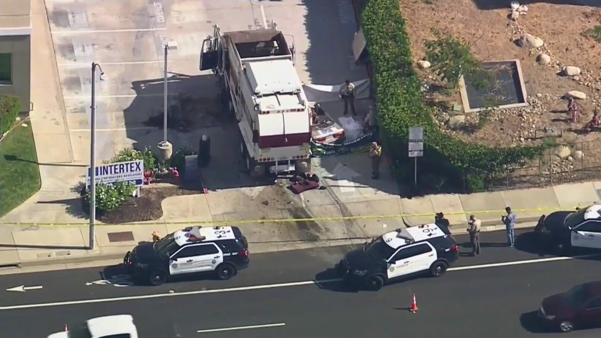 At least 1 killed when trash truck, sedan collide in Santa Clarita