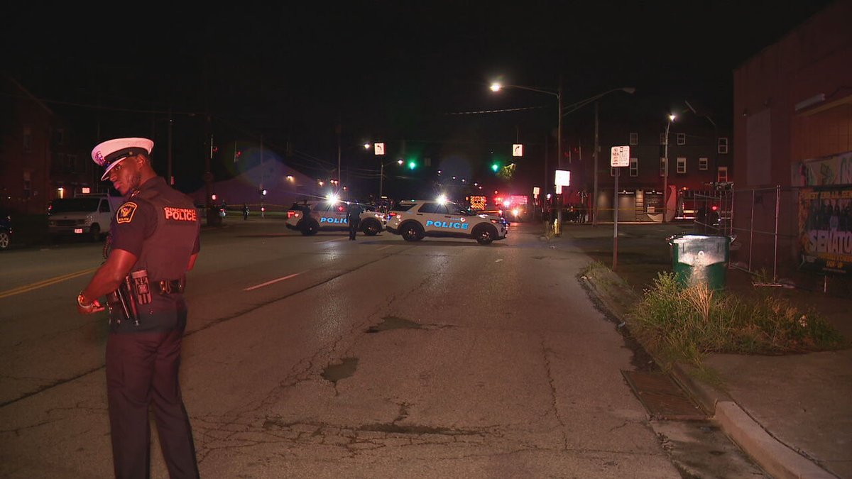 Two people were hospitalized after a shooting in the West End.