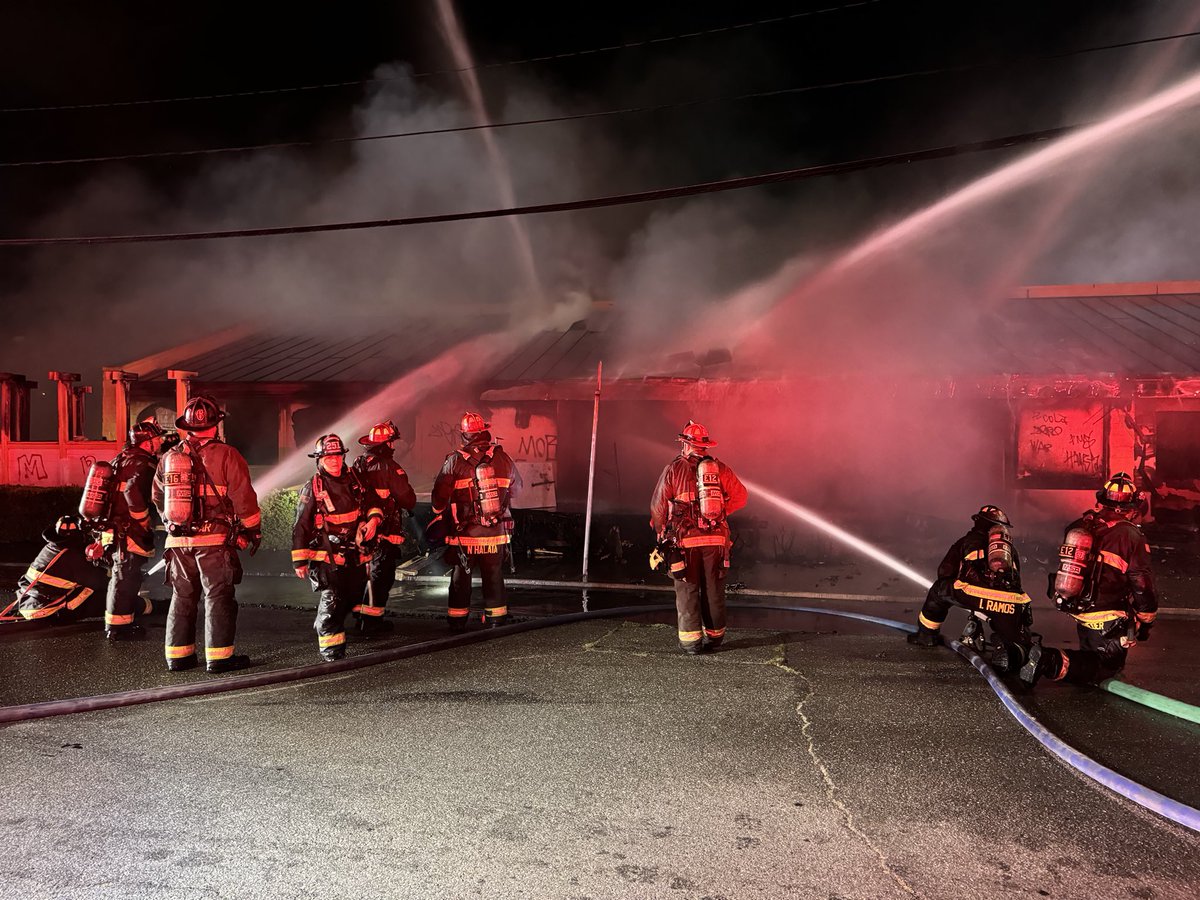 2 Alarm incident at Dennison St and Cotton St is Under Control as of 1:37 AM. No injuries, and no extensions to other properties. Call came in at approximately 1235 AM. Crews will be on scene for at least another hour or more to mitigate hotspots. Others are going back in service. 2) The building where the fire is occurring is at the former Buttercup Restaurant at this intersection (Dennison and Cotton). Crews have contained the fire to the building of origin. No reports of any injuries or other structures threatened at this time