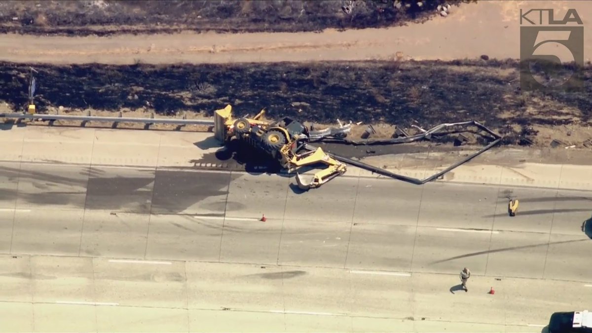 About 20 acres are believed to have burned alongside the 5 Freeway, authorities said