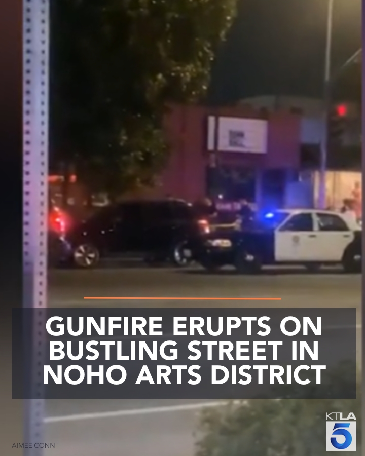 The barrage of gunfire was unleashed on a busy stretch of Magnolia Avenue lined with bars and restaurants, leaving one woman wounded.