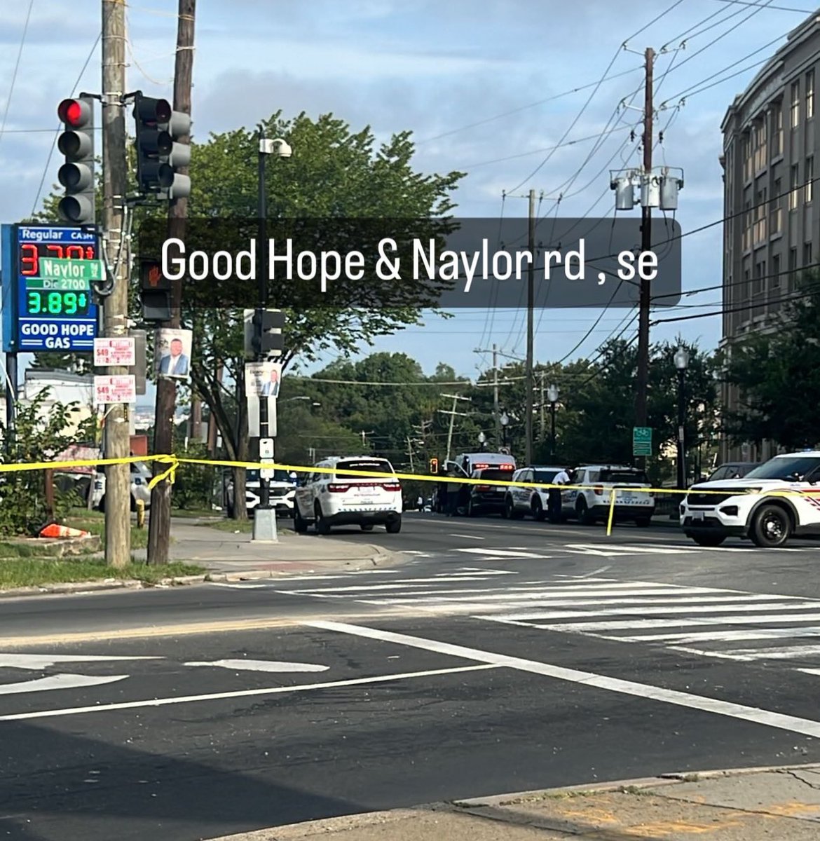 An officer-involved shooting has occurred in the 2500 block of Marion Barry Avenue SE.