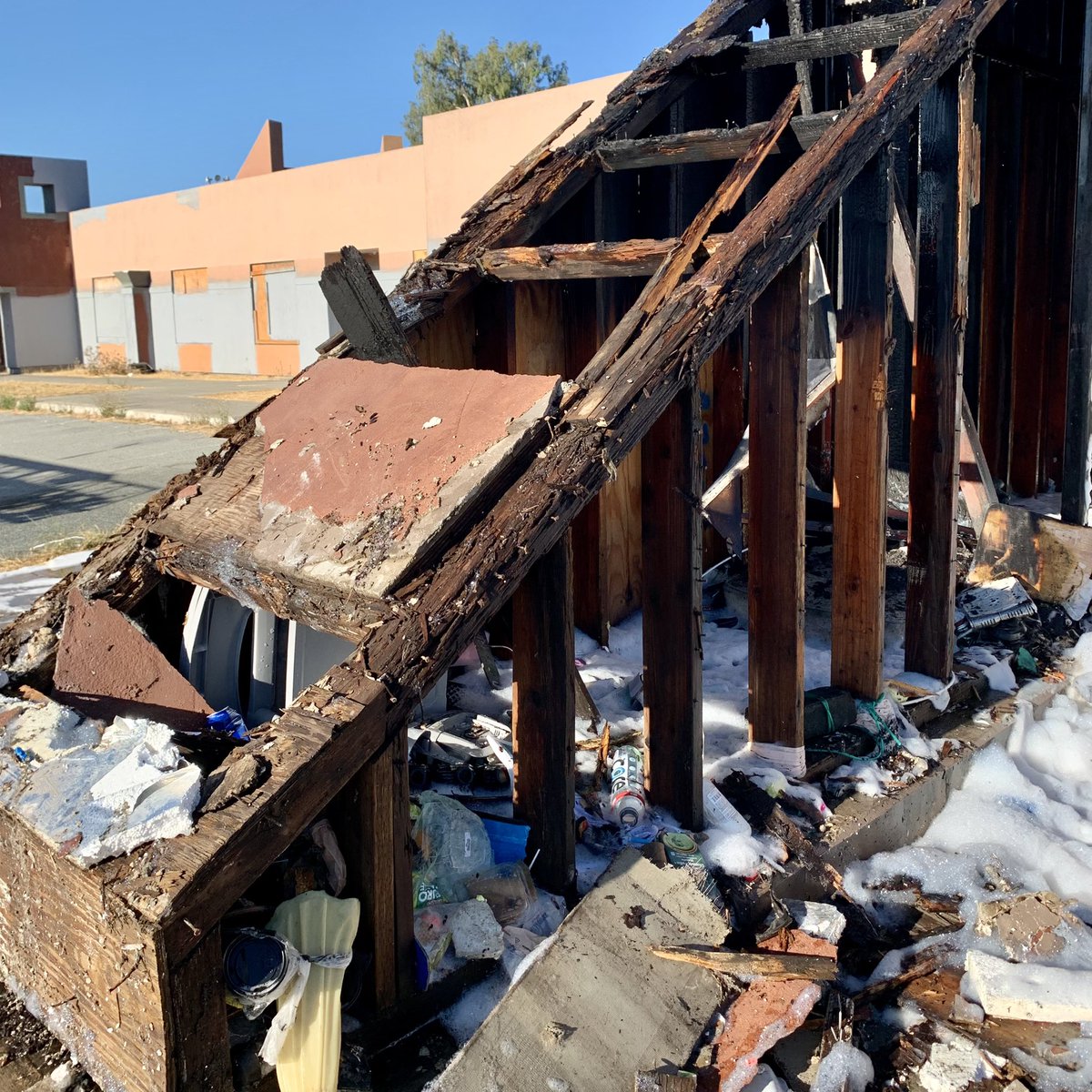 SJFD firefighters are on scene of a full first alarm assignment at an abandoned youth center on the 600 block of Sinclair Dr.Fire damaged one external column with no extension to main building. No injuries