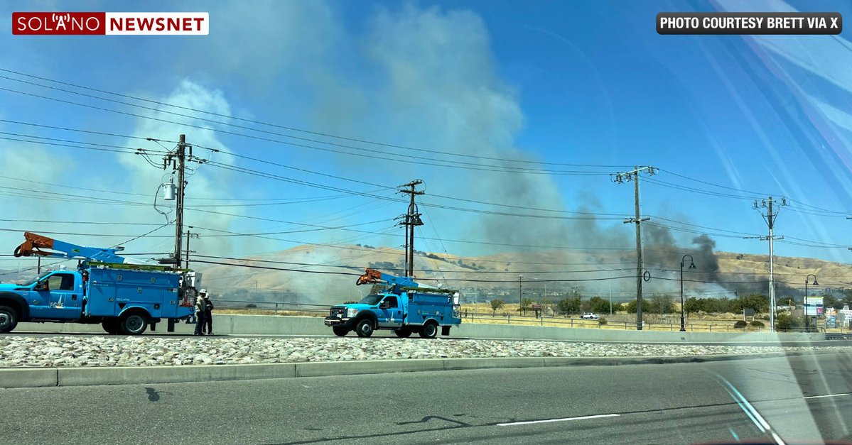 Crash sparks vegetation fire, power outages in Fairfield