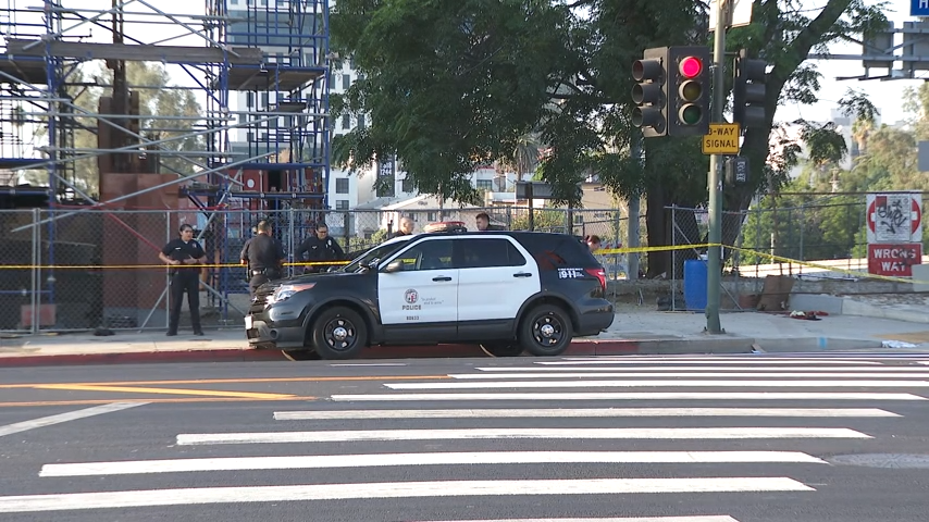 Authorities are investigating after a man walked into a fire station in Hollywood with stab wounds early Saturday morning